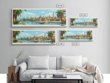Load image into Gallery viewer, Asyut, Egypt Travel Poster Panoramic Canvas Print, Asyut, Egypt Painting, Egypt Art, Asyut Travel Art, Guest Room Painting