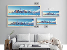 Load image into Gallery viewer, Auckland, New Zealand Panoramic Travel Poster Canvas Print, Auckland, New Zealand Painting, New Zealand Art, Auckland Travel Art, Guest Room Painting