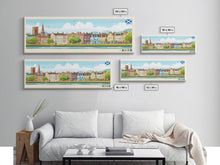 Carregar imagem no visualizador da galeria, Ayr, Scotland Panoramic Travel Poster Canvas Print, Ayr, Scotland Painting, Scotland Art, Ayr Travel Art, Living Room Painting
