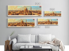 Carregar imagem no visualizador da galeria, Baghdad, Iraq Panoramic Travel Poster Canvas Print, Baghdad, Iraq Painting, Iraq Art, Baghdad Panoramic Travel Art, Travel Painting