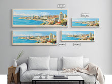 Carregar imagem no visualizador da galeria, Baku, Azerbaijan Panoramic Travel Poster Canvas Print, Baku, Azerbaijan Painting, Azerbaijan Art, Baku Travel Art, Guest Room Painting