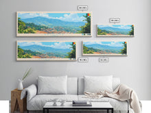 Load image into Gallery viewer, Bamenda, Cameroon Panoramic Travel Poster Canvas Print, Bamenda, Cameroon Painting, Cameroon Art, Bamenda Panoramic Travel Art, Travel Painting
