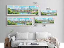 Load image into Gallery viewer, Bekasi, Indonesia Travel Poster Panoramic Canvas Print, Bekasi, Indonesia Painting, Indonesia Art, Bekasi Travel Art, Guest Room Painting