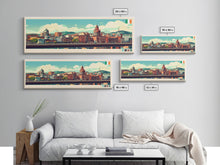 Load image into Gallery viewer, Belfast, Ireland Travel Poster Panoramic Canvas Print, Belfast, Ireland Painting, Ireland Art, Belfast Travel Art, Guest Room Painting