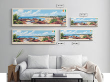 Load image into Gallery viewer, Bouake, Ivory Coast Panoramic Travel Poster Canvas Print, Bouake, Ivory Coast Painting, Ivory Coast Art, Bouake Panoramic Travel Art, Travel Painting