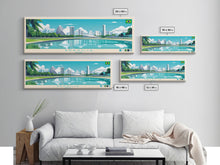 Load image into Gallery viewer, Brasilia, Brazil Panoramic Travel Poster Canvas Print, Brasilia, Brazil Painting, Brazil Art, Brasilia Panoramic Travel Art, Travel Painting