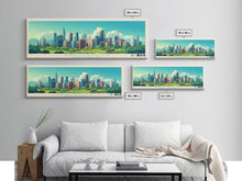 Load image into Gallery viewer, Brazzaville, Republic of the Congo Panoramic Travel Poster Canvas Print, Brazzaville, Republic of the Congo Painting, Republic of the Congo Art, Brazzaville Travel Art, Living Room Painting