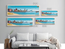 Carregar imagem no visualizador da galeria, Cardiff, Wales Travel Poster Panoramic Canvas Print, Cardiff, Wales Painting, Wales Art, Cardiff Travel Art, Guest Room Painting