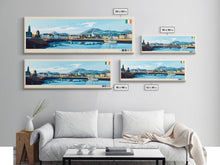 Cargar imagen en el visor de la galería, Carrickfergus, Ireland Panoramic Travel Poster Canvas Print, Carrickfergus, Ireland Painting, Ireland Art, Carrickfergus Panoramic Travel Art, Travel Painting