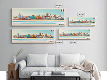 Cargar imagen en el visor de la galería, Chiclayo, Peru Panoramic Travel Poster Canvas Print, Chiclayo, Peru Painting, Peru Art, Chiclayo Travel Art, Guest Room Painting