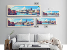 Cargar imagen en el visor de la galería, Cork, Ireland Panoramic Travel Poster Canvas Print, Cork, Ireland Painting, Ireland Art, Cork Travel Art, Living Room Painting