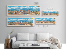 Load image into Gallery viewer, Cuenca, Ecuador Panoramic Travel Poster Canvas Print, Cuenca, Ecuador Painting, Ecuador Art, Cuenca Travel Art, Guest Room Painting