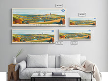 Load image into Gallery viewer, Cumbernauld, Scotland Panoramic Travel Poster Canvas Print, Cumbernauld, Scotland Painting, Scotland Art, Cumbernauld Travel Art, Guest Room Painting
