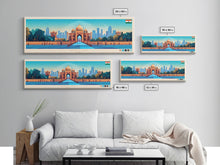 Load image into Gallery viewer, Delhi, India Travel Poster Panoramic Canvas Print, Delhi, India Painting, India Art, Delhi Travel Art, Guest Room Painting