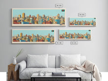 Load image into Gallery viewer, Dhaka, Bangladesh Panoramic Travel Poster Canvas Print, Dhaka, Bangladesh Painting, Bangladesh Art, Dhaka Travel Art, Guest Room Painting