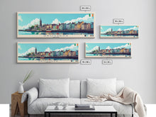 Load image into Gallery viewer, Drogheda, Ireland Panoramic Travel Poster Canvas Print, Drogheda, Ireland Painting, Ireland Art, Drogheda Travel Art, Guest Room Painting