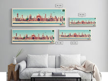 Load image into Gallery viewer, Lahore, Pakistan Panoramic Travel Poster Canvas Print, Lahore, Pakistan Painting, Pakistan Art, Lahore Travel Art, Guest Room Painting