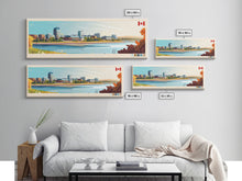 Load image into Gallery viewer, Moncton, Canada Travel Poster Panoramic Canvas Print, Moncton, Canada Painting, Canada Art, Moncton Travel Art, Guest Room Painting