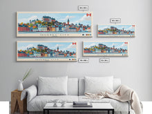 Load image into Gallery viewer, Quebec City, Canada Panoramic Travel Poster Canvas Print, Quebec City, Canada Painting, Canada Art, Quebec City Travel Art, Guest Room Painting