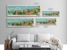 Load image into Gallery viewer, Addis Ababa, Ethiopia Panoramic Canvas Print, Addis Ababa, Ethiopia Painting, Ethiopia Art, Addis Ababa Travel Poster, Travel Art, Housewarming Gift