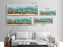 Load image into Gallery viewer, Almaty, Kazakhstan Panoramic Canvas Print, Almaty, Kazakhstan Painting, Kazakhstan Art, Almaty Travel Poster, Travel Art, Living Room Painting