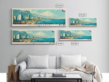 Load image into Gallery viewer, Antofagasta, Chile Panoramic Canvas Print, Antofagasta, Chile Painting, Chile Art, Antofagasta Travel Poster, Travel Art, Housewarming Gift