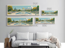 Load image into Gallery viewer, Ashgabat, Turkmenistan Panoramic Canvas Print, Ashgabat, Turkmenistan Painting, Turkmenistan Art, Ashgabat Travel Poster, Travel Art, Guest Room Painting