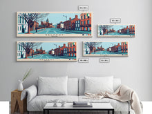 Load image into Gallery viewer, Belfast, Ireland Panoramic Canvas Print, Belfast, Ireland Painting, Ireland Art, Belfast Travel Poster, Travel Art, Vacation Gift