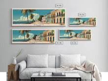 Load image into Gallery viewer, Belem, Brazil Panoramic Canvas Print, Belem, Brazil Painting, Brazil Art, Belem Travel Poster, Travel Art, Housewarming Gift