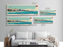Cargar imagen en el visor de la galería, Casablanca, Morocco Panoramic Canvas Print, Casablanca, Morocco Painting, Morocco Art, Casablanca Travel Poster, Travel Art, Guest Room Painting