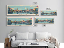 Cargar imagen en el visor de la galería, Chester, England Panoramic Canvas Print, Chester, England Painting, England Art, Chester Travel Poster, Travel Art, Living Room Painting