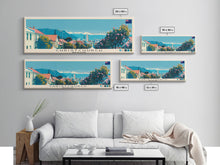 Load image into Gallery viewer, Christchurch, New Zealand Panoramic Canvas Print, Christchurch, New Zealand Painting, New Zealand Art, Christchurch Travel Poster, Travel Art, Housewarming Gift