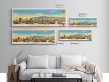 Load image into Gallery viewer, Cochabamba, Bolivia Panoramic Canvas Print, Cochabamba, Bolivia Painting, Bolivia Art, Cochabamba Travel Poster, Travel Art, Living Room Painting