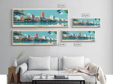 Load image into Gallery viewer, Curitiba, Brazil Panoramic Canvas Print, Curitiba, Brazil Painting, Brazil Art, Curitiba Travel Poster, Travel Art, Guest Room Painting
