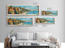 Load image into Gallery viewer, Damanhur, Egypt Panoramic Canvas Print, Damanhur, Egypt Painting, Egypt Art, Damanhur Travel Poster, Travel Art, Housewarming Gift