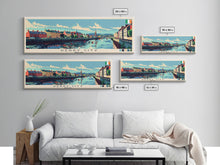 Load image into Gallery viewer, Derry City, Ireland Panoramic Canvas Print, Derry City, Ireland Painting, Ireland Art, Derry City Travel Poster, Travel Art, Living Room Painting