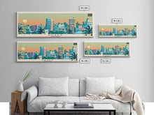 Load image into Gallery viewer, Dhaka, Bangladesh Panoramic Canvas Print, Dhaka, Bangladesh Painting, Bangladesh Art, Dhaka Travel Poster, Travel Art, Guest Room Painting