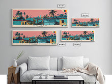 Load image into Gallery viewer, Douala, Cameroon Panoramic Canvas Print, Douala, Cameroon Painting, Cameroon Art, Douala Travel Poster, Travel Art, Vacation Gift