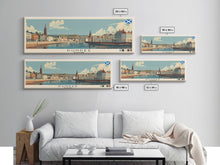 Load image into Gallery viewer, Dundee, Scotland Panoramic Canvas Print, Dundee, Scotland Painting, Scotland Art, Dundee Travel Poster, Travel Art, Vacation Gift