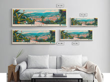 Load image into Gallery viewer, Envigado, Colombia Panoramic Canvas Print, Envigado, Colombia Painting, Colombia Art, Envigado Travel Poster, Travel Art, Guest Room Painting