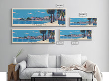 Load image into Gallery viewer, Geelong, Australia Panoramic Canvas Print, Geelong, Australia Painting, Australia Art, Geelong Travel Poster, Travel Art, Guest Room Painting