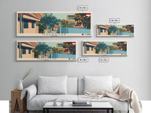 Load image into Gallery viewer, Makassar, Indonesia Panoramic Canvas Print, Makassar, Indonesia Painting, Indonesia Art, Makassar Travel Poster, Travel Art, Guest Room Painting