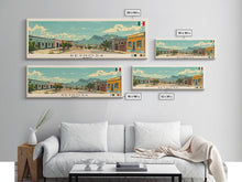 Load image into Gallery viewer, Reynosa, Mexico Panoramic Canvas Print, Reynosa, Mexico Painting, Mexico Art, Reynosa Travel Poster, Travel Art, Guest Room Painting