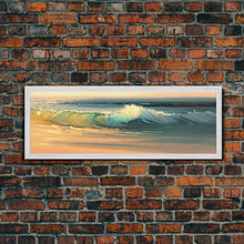 Load image into Gallery viewer, Panoramic Ocean Beach canvas prints Sea landscape Nautical photo Coastal canvas print Sea wave canvas Extra large wall art Ready to hang