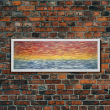 Carregar imagem no visualizador da galeria, Abstract Ocean Horizon Wall Art, Colorful Abstract, Framed Abstract Print Art, Sunset, Sea, Vibrant Art, Panoramic, Wall Art, Canvas Print
