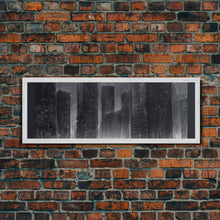 Carregar imagem no visualizador da galeria, Abstract Buildings Canvas Print, Urban Art, City Art, Cityscape, Skyline, Monochromatic, Wall Decor, Panoramic, Wall Art, Canvas Print