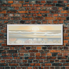 Carregar imagem no visualizador da galeria, Abstract Ocean Wall Art Canvas Print, Pastel Beach Wall Art, Seascape Wall Decor, Ocean Waves Wall Art, Panoramic, Wall Art, Canvas Print
