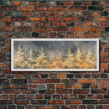 Carregar imagem no visualizador da galeria, Abstract Forest Art, Abstract Trees Canvas, Snow In The Forest, Winter Wall Decor, Large Canvas Print, Panoramic, Wall Art, Canvas Print