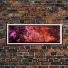 Carregar imagem no visualizador da galeria, Forest Fire Canvas Art, Fire Canvas Art, Large Canvas Print, Woods On Fire Art Print, Purple Forest Art, Panoramic, Wall Art, Canvas Print