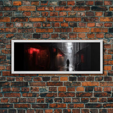 Cargar imagen en el visor de la galería, City Canvas Art Print, Asian City Art, Dark Night Street Art, Abstract Urban Art, Large Urban Art, Panoramic, Wall Art, Canvas Print